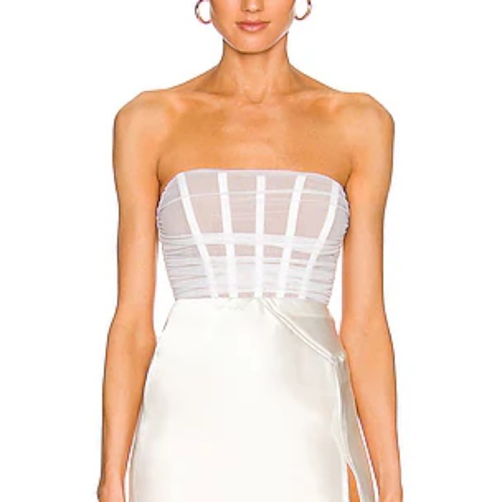 Eden Nookie White Strapless Sheath Bodysuit